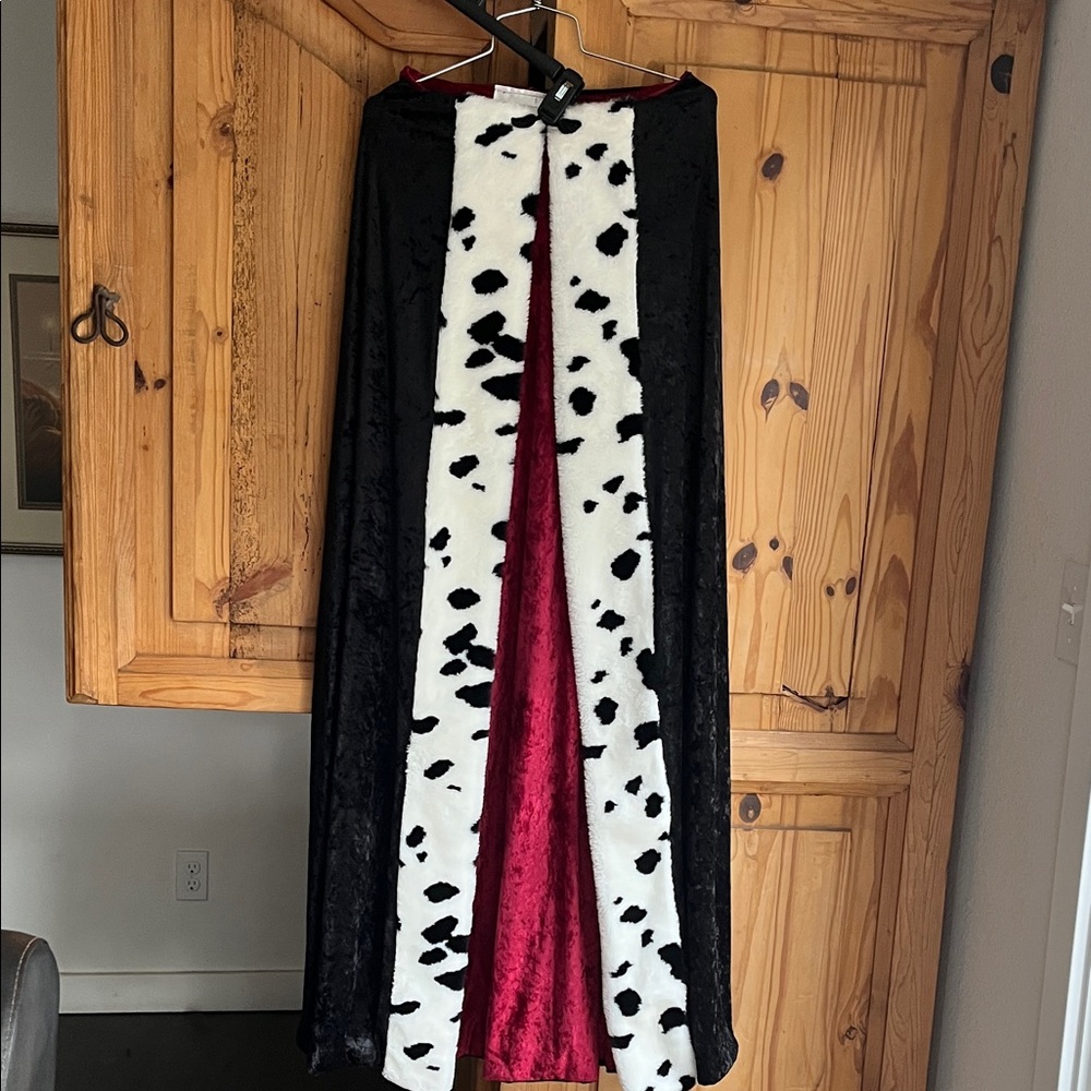 COSTUME Black and White Dalmatian Print CAPE. WOMEN OR MEN